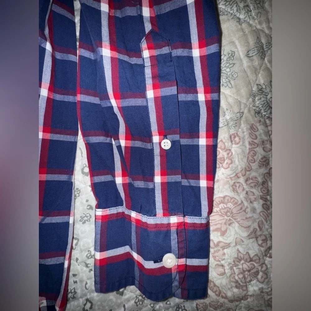 J Crew Shirt Mens Slim Blue Red Plaid Button Down Long Sleeve. Medium  VGUC